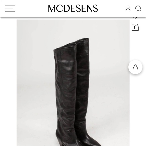 Over the knee Isabel Marant Black Leather Boots size 40 - Picture 2 of 8